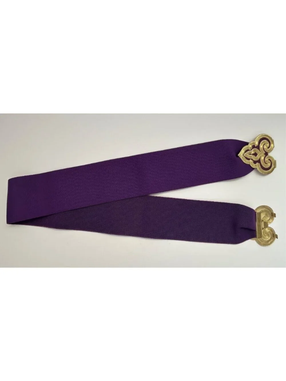 Vintage Purple Stretch Waist Cincher Belt Gold Ornate Clasp Disco Retro Boho